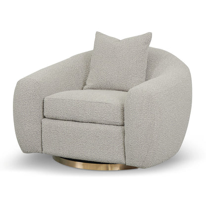 Swivel Armchair - Ash Grey Boucle