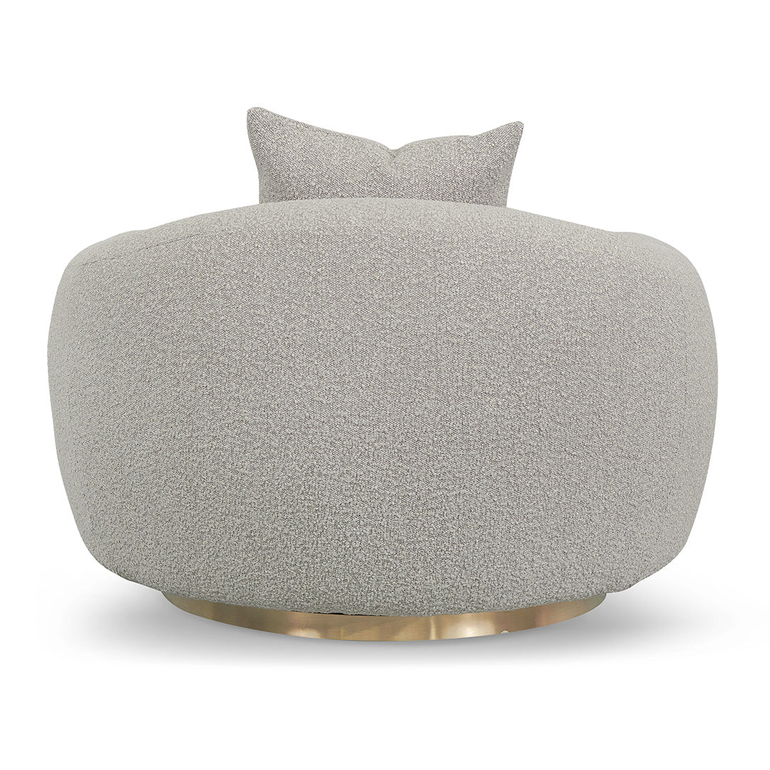 Swivel Armchair - Ash Grey Boucle