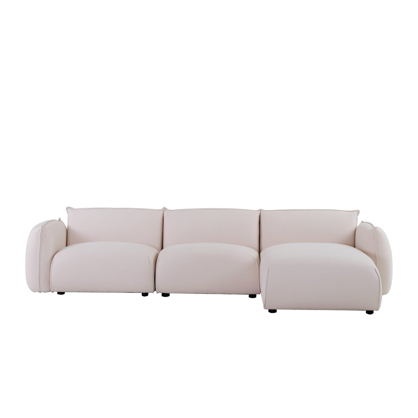 3-Seater Right Chaise Sofa - Beige