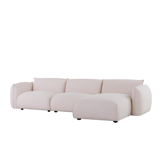 3-Seater Right Chaise Sofa - Beige