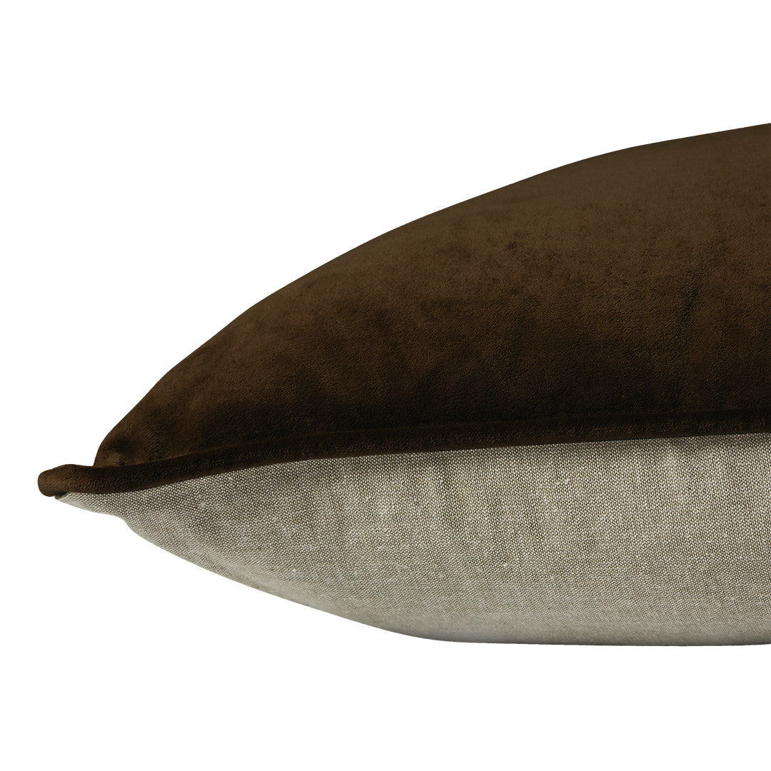 Classic Velvet Cushion Cover Walnut - 50 x 50cm