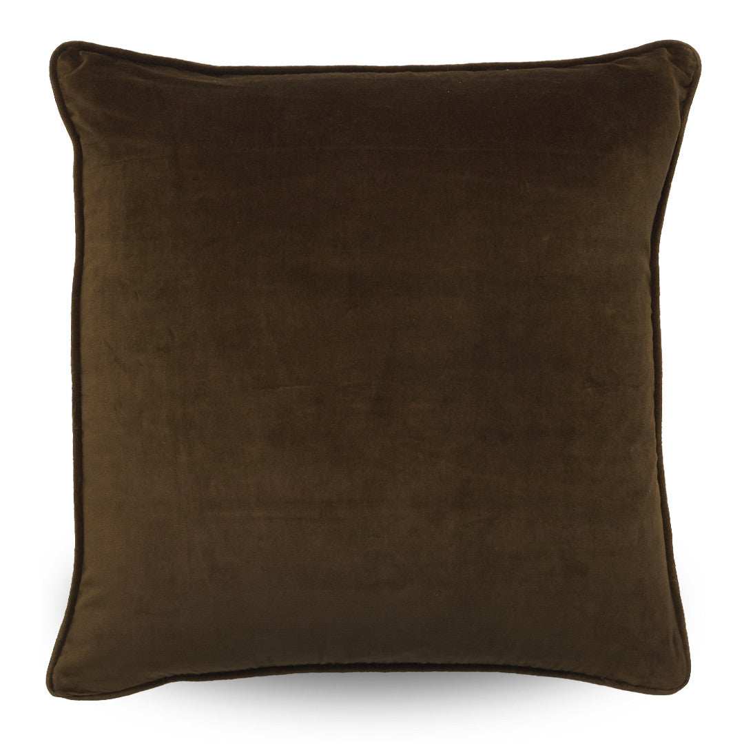 Classic Velvet Cushion Cover Walnut - 50 x 50cm