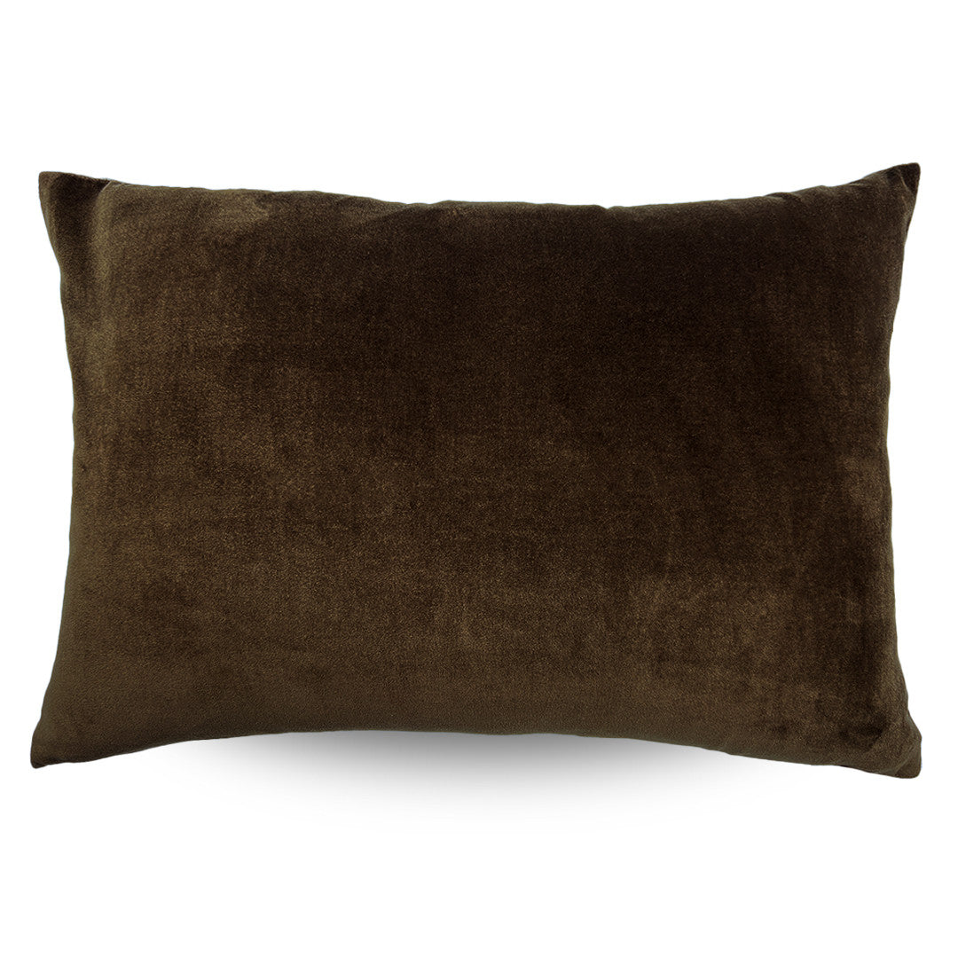 Classic Rectangular Velvet Cushion Cover Walnut - 40 x 60cm