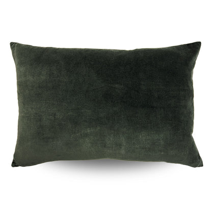 Classic Rectangular Velvet Cushion Cover Evergreen - 40 x 60cm