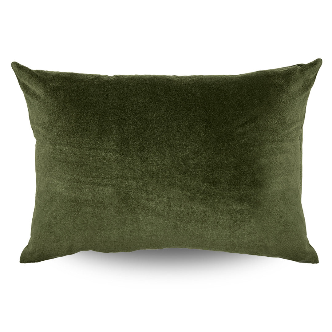 Classic Rectangular Velvet Cushion Cover Pine - 40 x 60cm