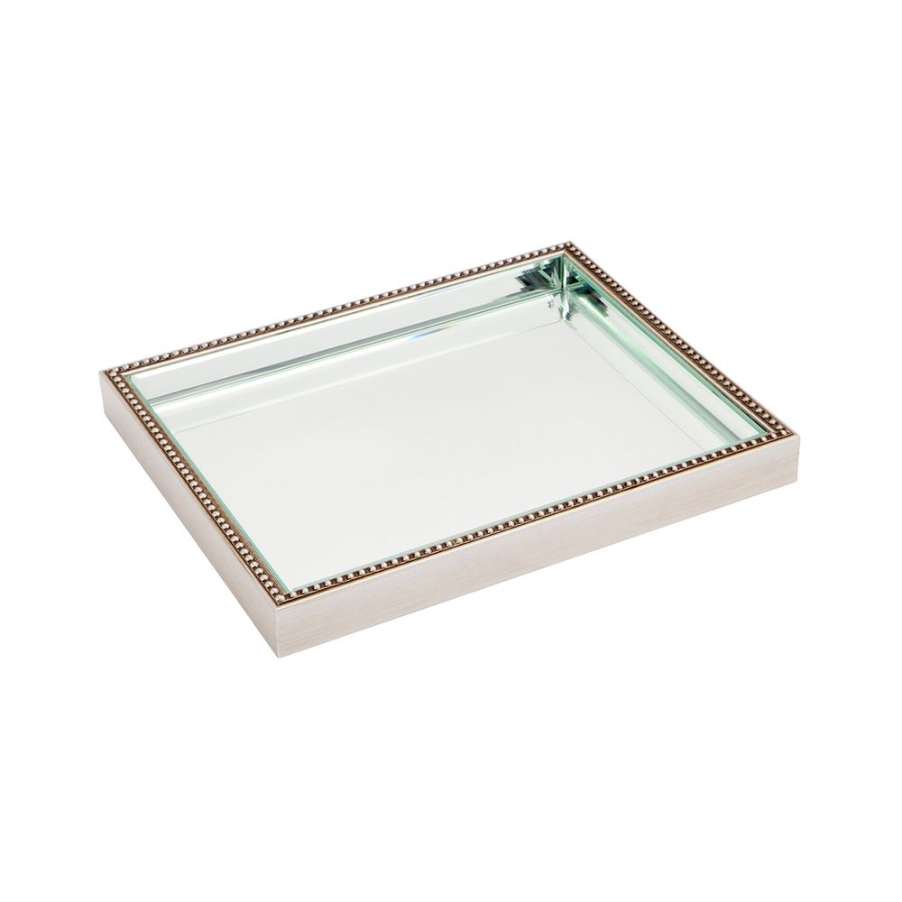 Charlotte Mirror Tray - Medium Antique Silver