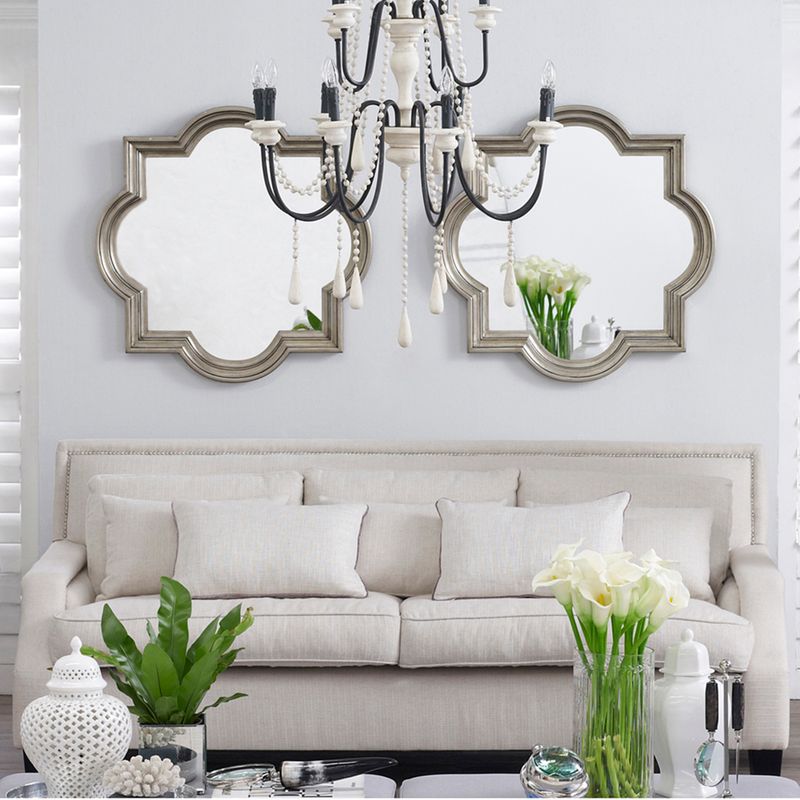 Amal Wall Mirror - Large Antique Silver