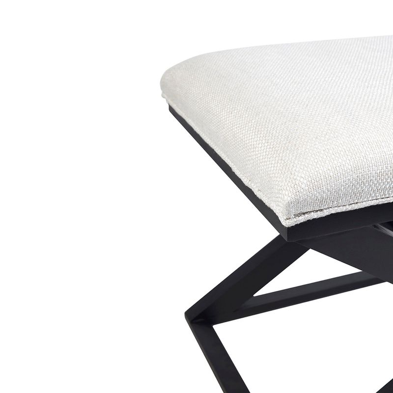 Verne Black Timber Stool - Natural Linen