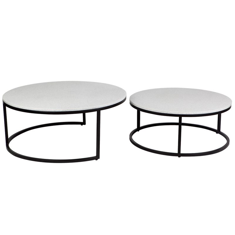 Cara Stone Nesting Coffee Tables - Black