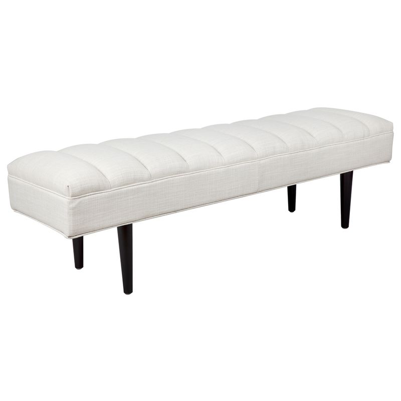 York Panelled Bench Ottoman - Natural Linen