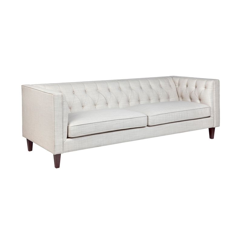 Eleganca 3 Seater Tufted Sofa - Natural Linen