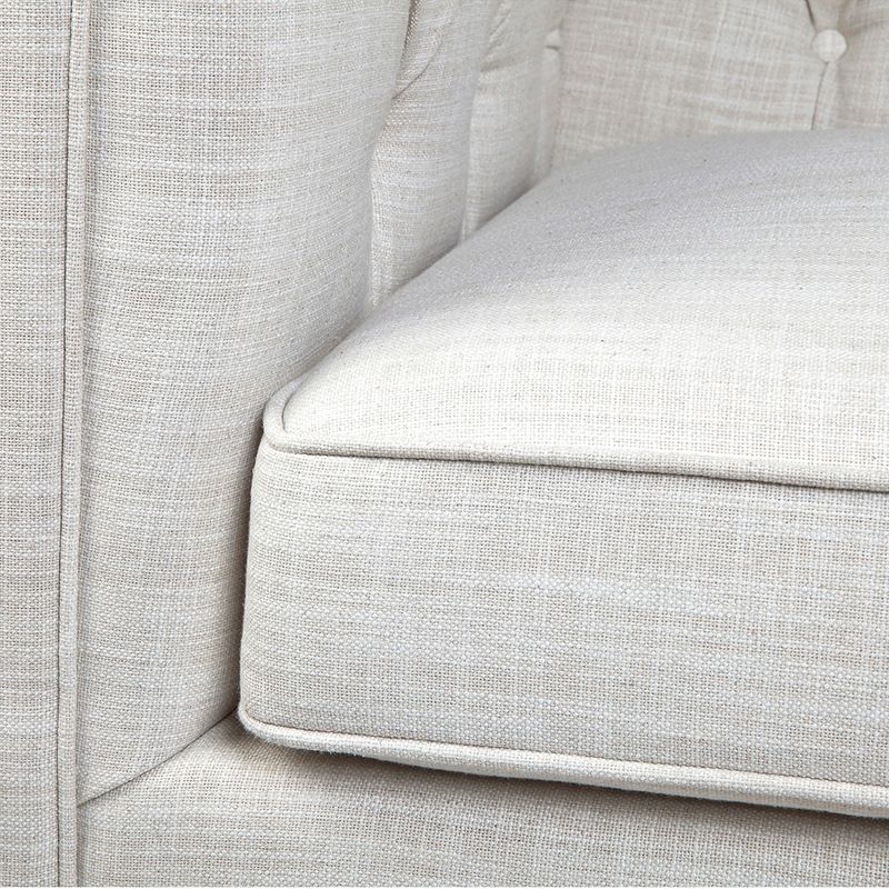 Eleganca 3 Seater Tufted Sofa - Natural Linen