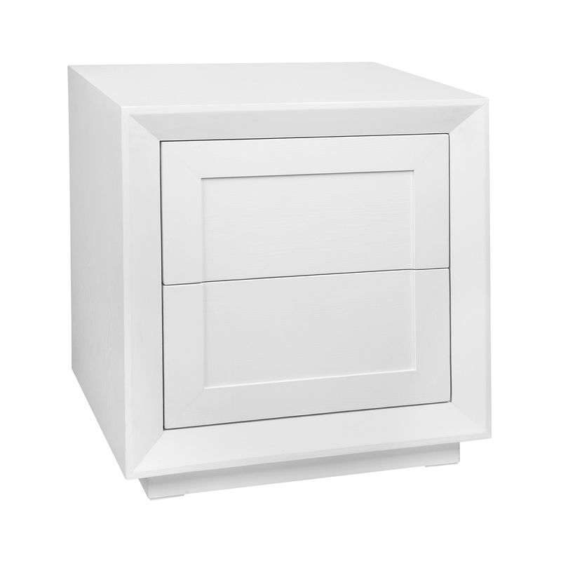 Biarritz Oak Tall Bedside Table - White