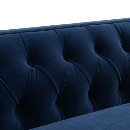 Eleganca 3 Seater Tufted Sofa - Navy Velvet