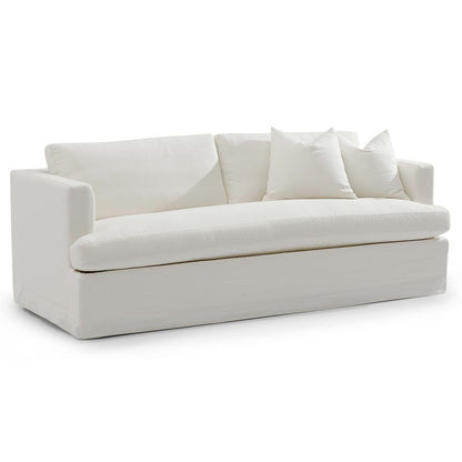 Suffolk 3 Seater Slip Cover Sofa - White Linen