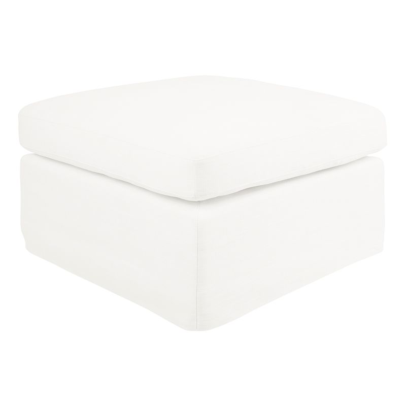 Suffolk Slip Cover Ottoman - White Linen