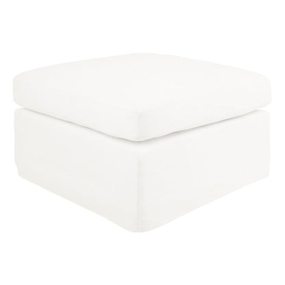 Suffolk Slip Cover Ottoman - White Linen