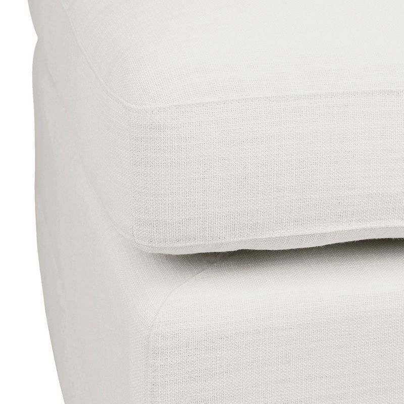 Suffolk Slip Cover Ottoman - White Linen