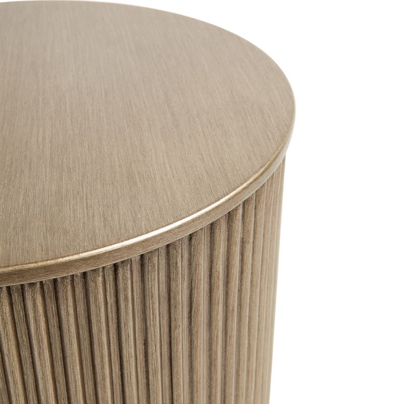 Novah Round Side Table - Antique Gold