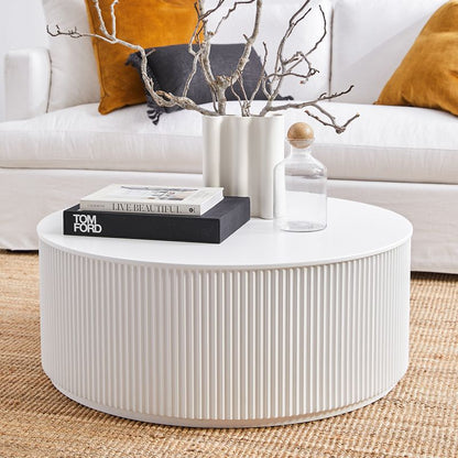 Novah Round Coffee Table - White