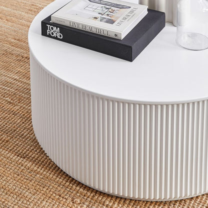 Novah Round Coffee Table - White