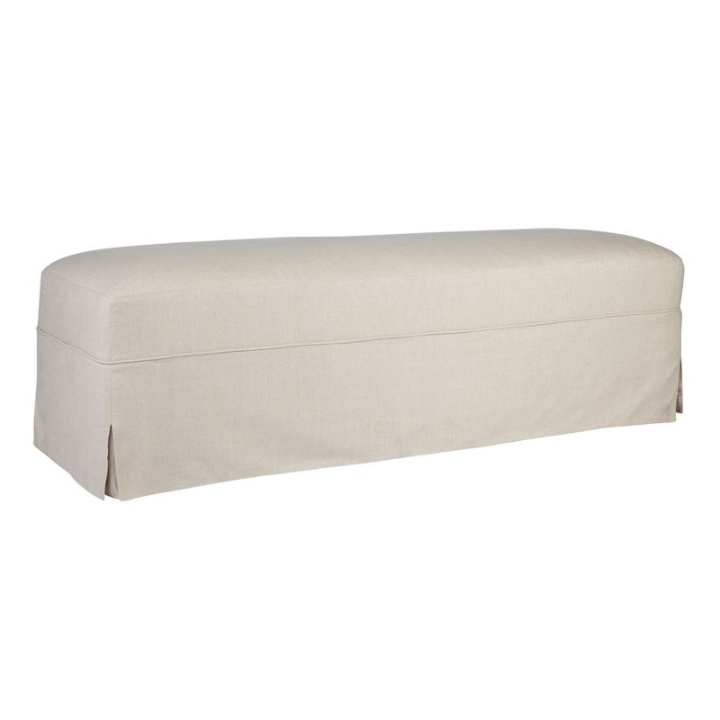 Cornwall Slip Cover Bench Ottoman - Natural Linen