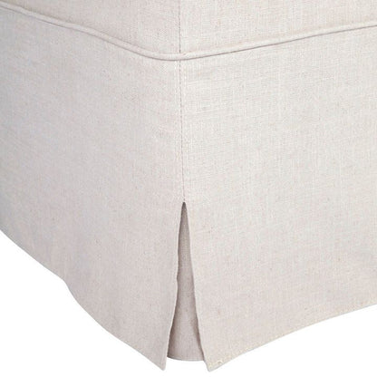 Cornwall Slip Cover Bench Ottoman - Natural Linen