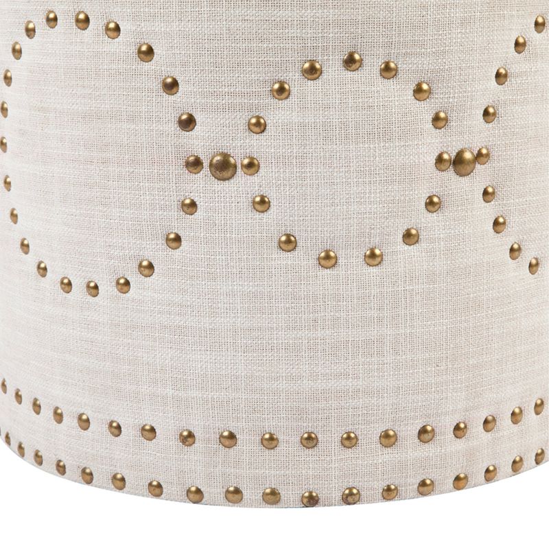 Bijou Round Storage Stool - Natural Linen