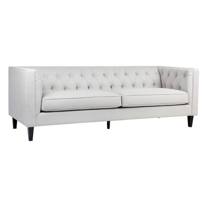 Eleganca 3 Seater Tufted Sofa - Cool Grey Linen