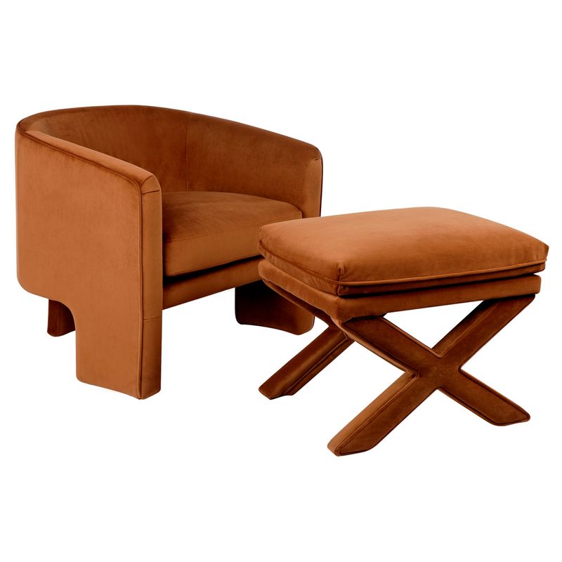 Tayla Arm Chair - Caramel Velvet