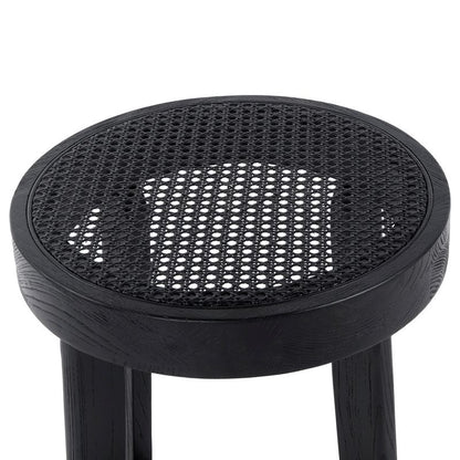 Watego Black Rattan Kitchen Stool