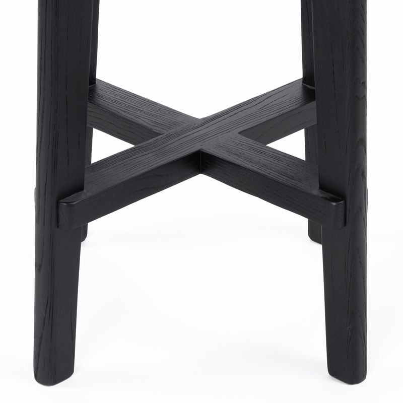 Watego Black Rattan Kitchen Stool