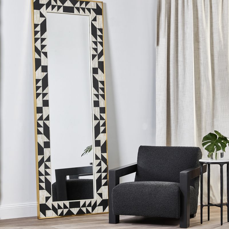 Tangram Bone Inlay Floor Mirror