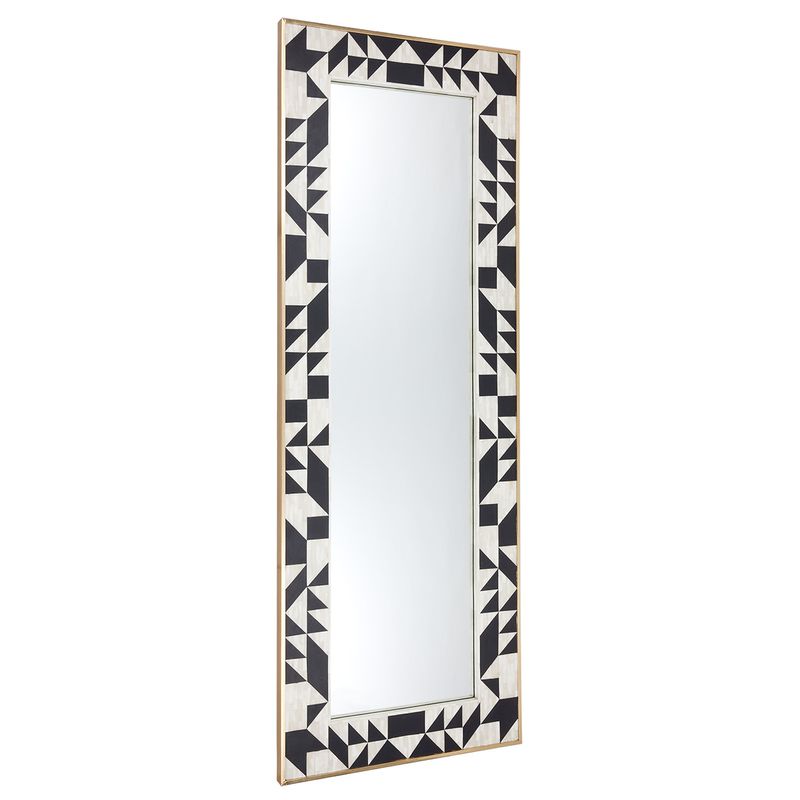 Tangram Bone Inlay Floor Mirror