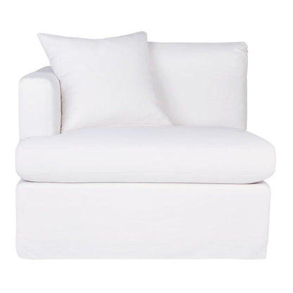 Suffolk Slip Cover Left Arm Facing Seat  - White Linen