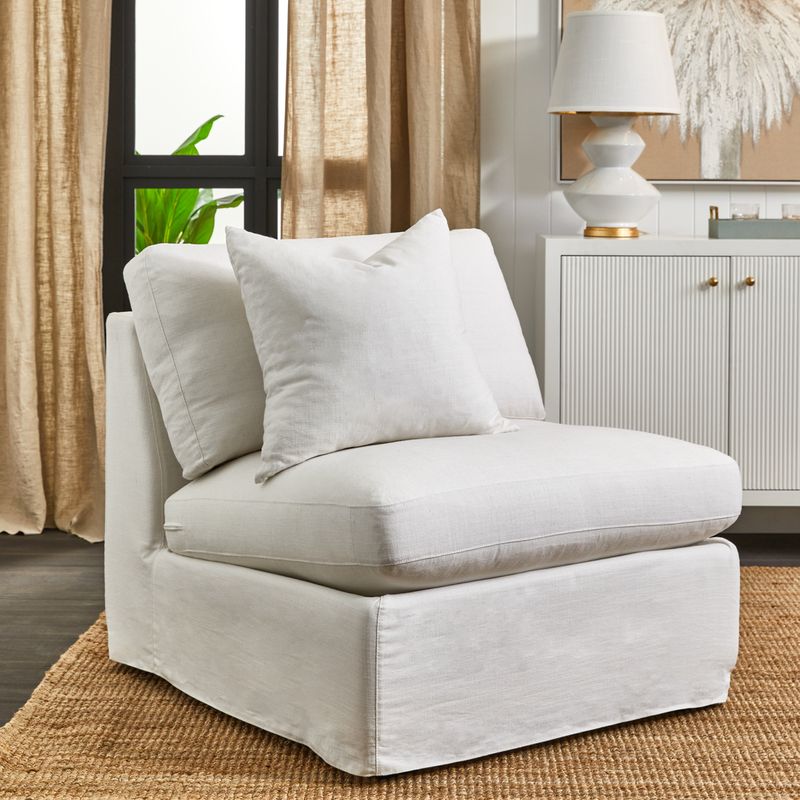 Suffolk Slip Cover Occasional Chair - White Linen