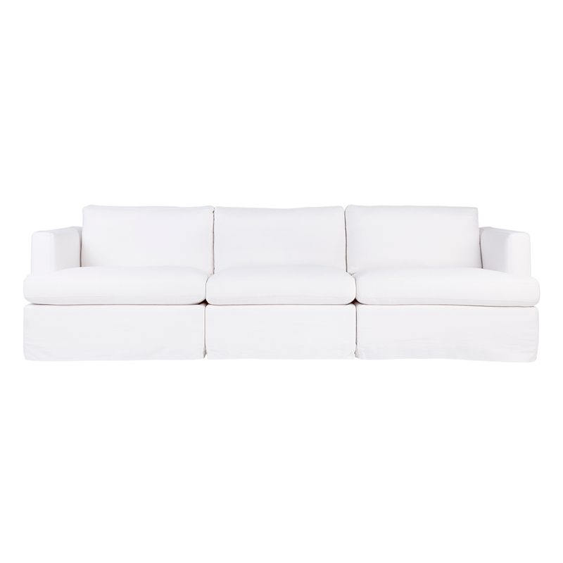 Suffolk Slip Cover Modular Sofa - White Linen Option 3