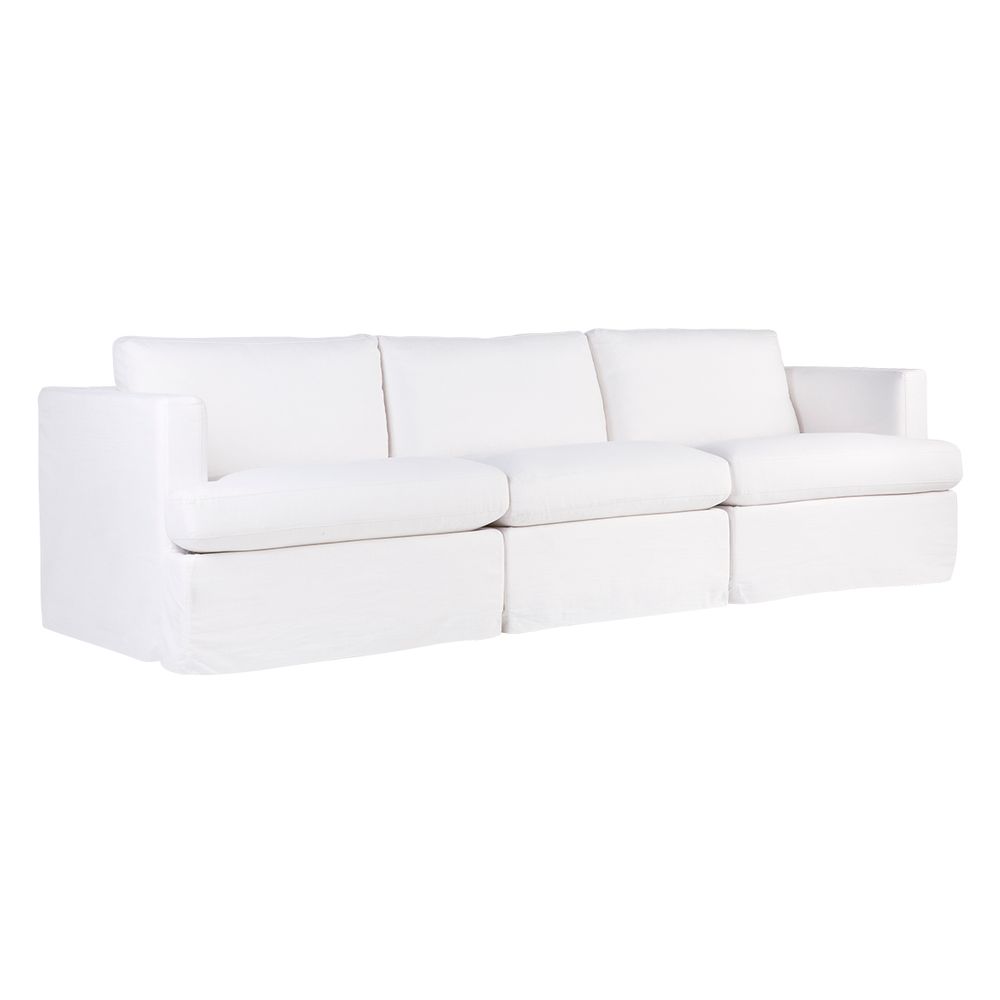 Suffolk Slip Cover Modular Sofa - White Linen Option 3