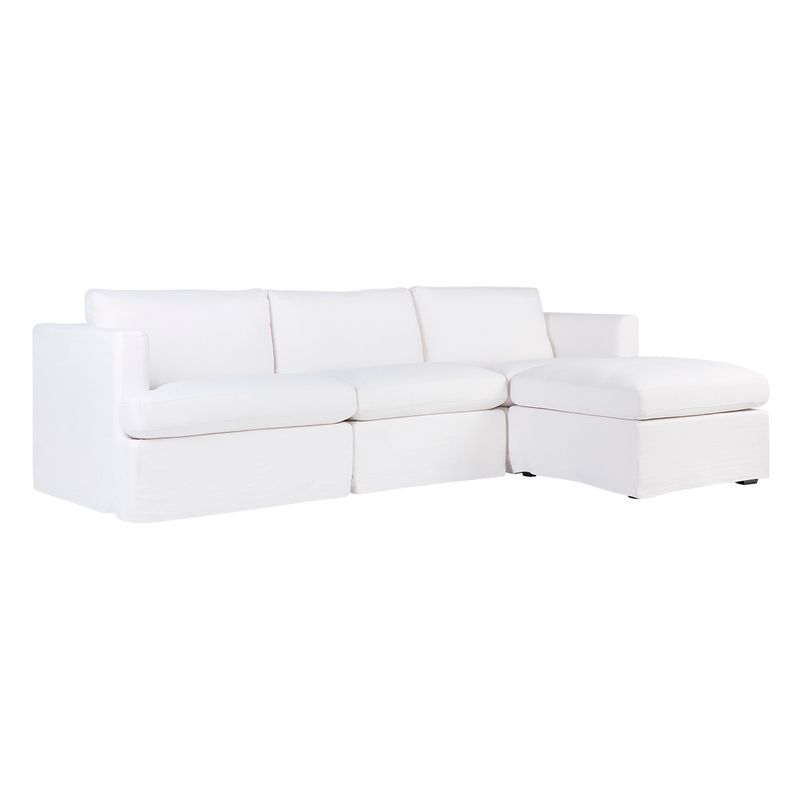 Suffolk Slip Cover Modular Sofa - White Linen Option 6