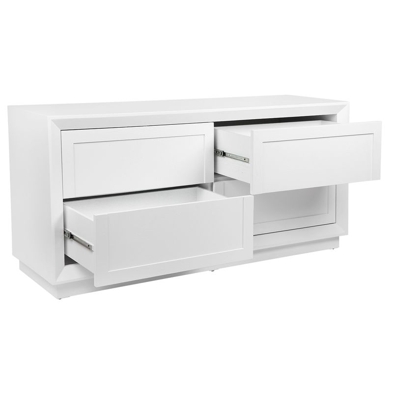 Biarritz 4 Drawer Oak Chest - White