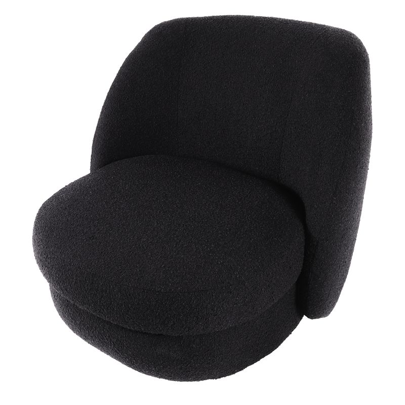 Delia Swivel Chair - Black Boucle