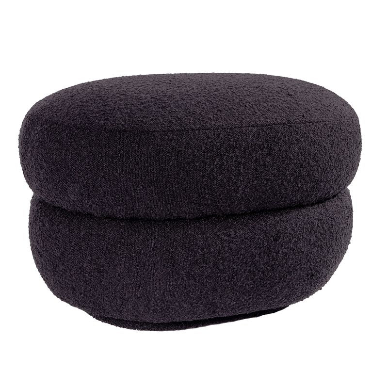 Delia Foot Stool - Black Boucle