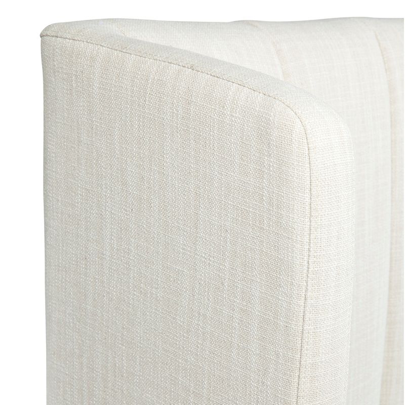 York Panelled King Bedhead - Natural Linen