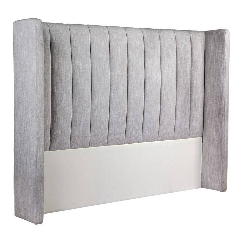 Manhattan Panelled King Bedhead - Grey Linen