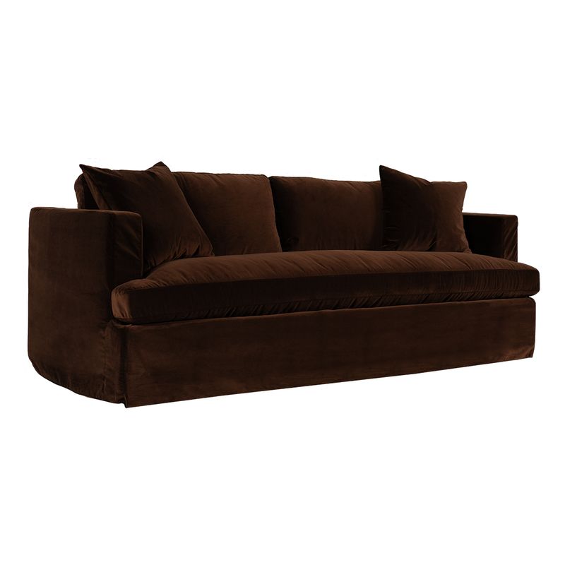 Suffolk 3 Seater Slip Cover Sofa - Dark Chocolate Velvet