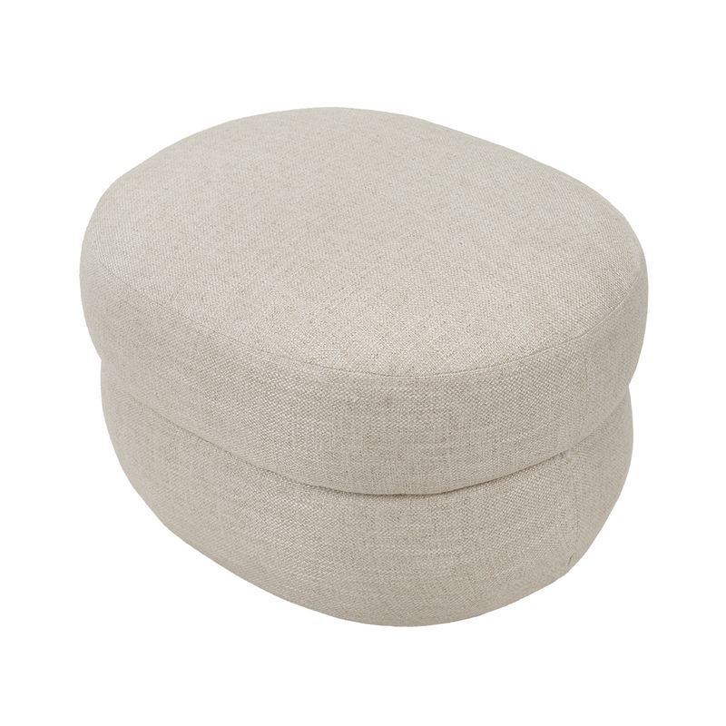 Delia Foot Stool - Natural Linen