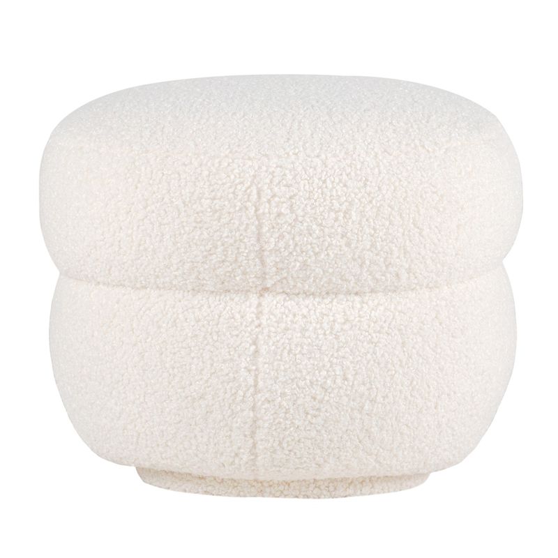 Delia Foot Stool - Off White Shearling