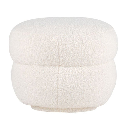 Delia Foot Stool - Off White Shearling