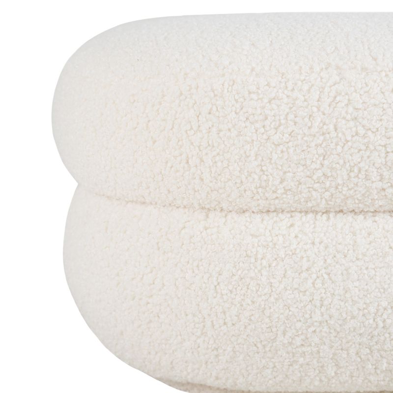 Delia Foot Stool - Off White Shearling