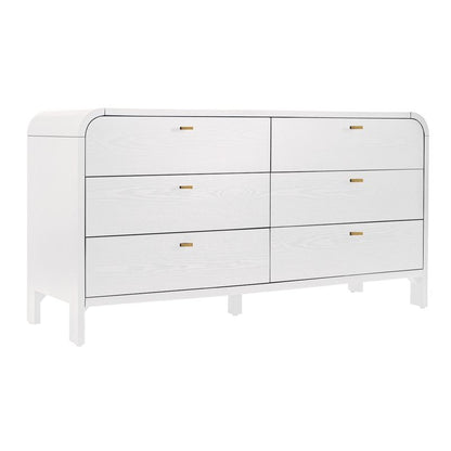 Hamilton Oak 6 Drawer Chest - White